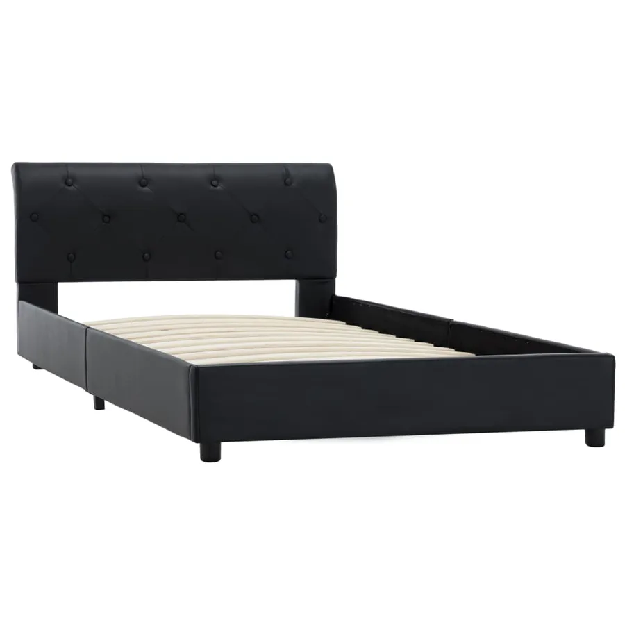 Cadre de lit Noir Similicuir 100 x 200 cm - 3