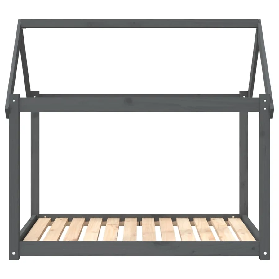 Lit pour chien Gris 111x80x100 cm Bois de pin solide - 5