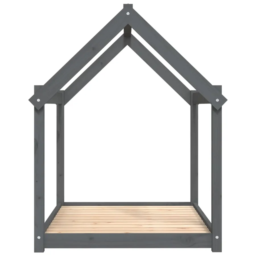 Lit pour chien Gris 111x80x100 cm Bois de pin solide - 6