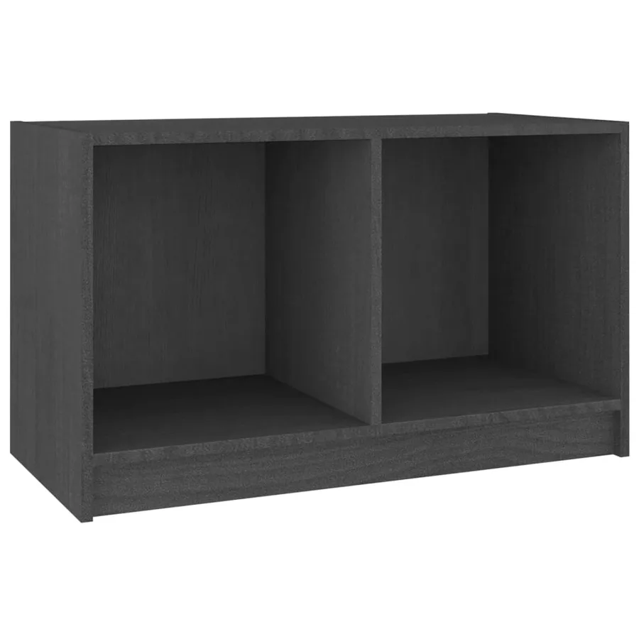 Meuble TV Gris 70x33x42 cm Bois de pin massif - 2