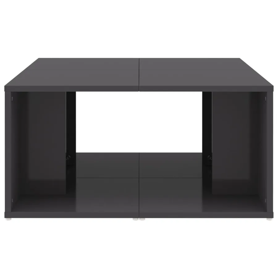 Tables basses 4 pcs gris brillant 33x33x33 cm bois d'ingénierie - 6