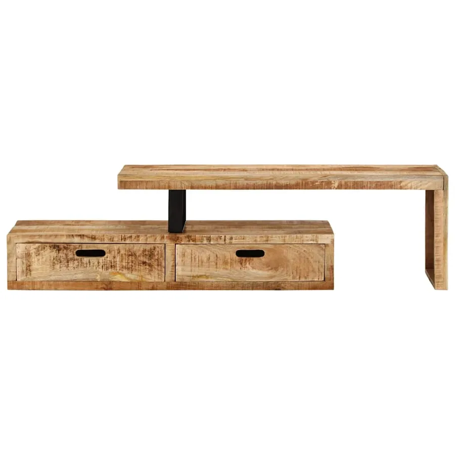 Meuble TV (118-200) x 30 x 40 cm en bois massif de manguier - 2