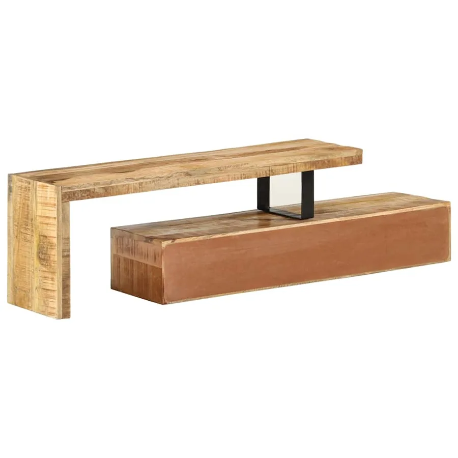 Meuble TV (118-200) x 30 x 40 cm en bois massif de manguier - 8