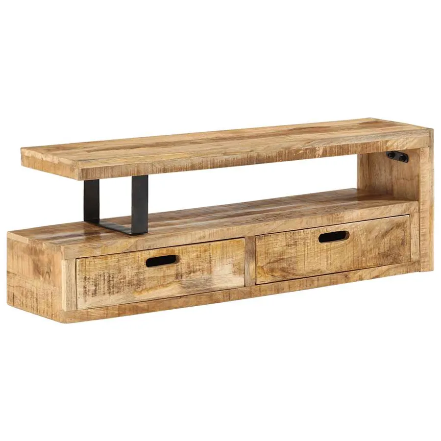 Meuble TV (118-200) x 30 x 40 cm en bois massif de manguier - 9