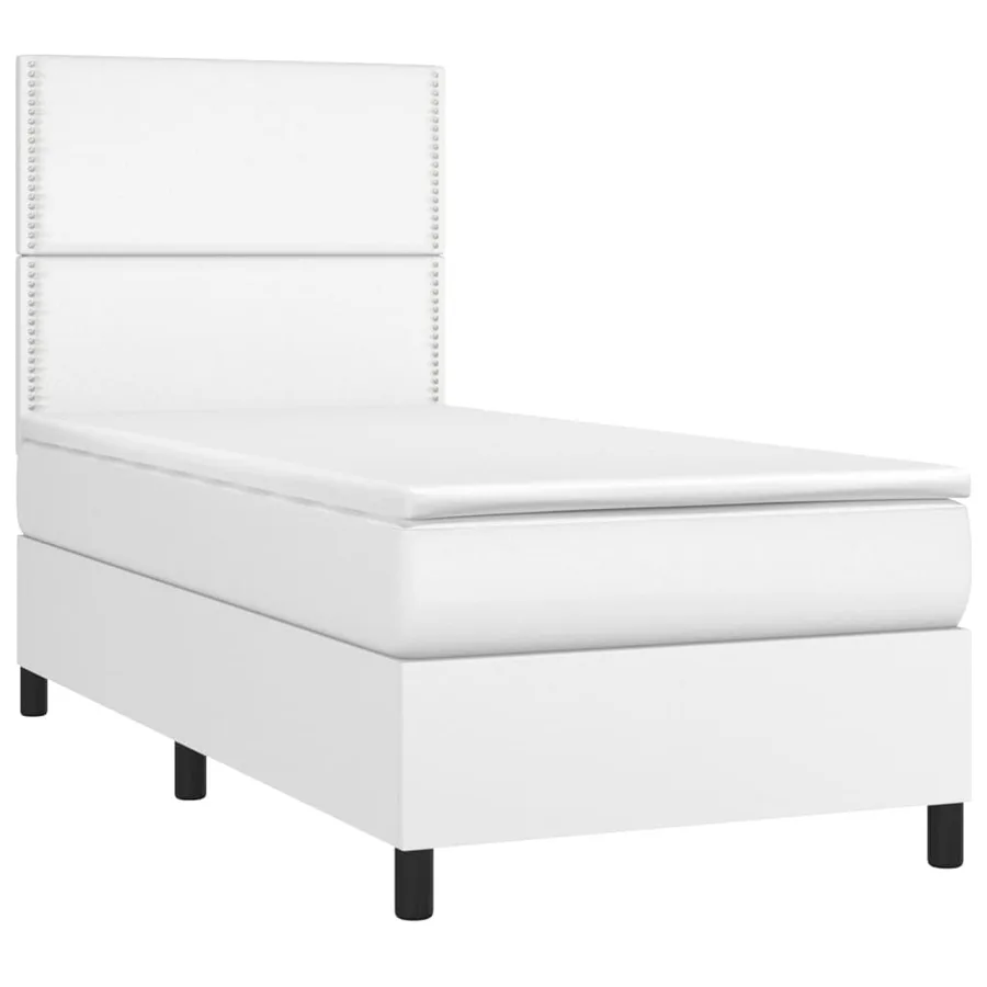 Sommier à lattes de lit avec matelas et LED Blanc 100x200 cm - 3