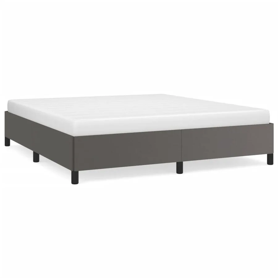 Cadre de lit sans matelas gris 160x200 cm similicuir - 2