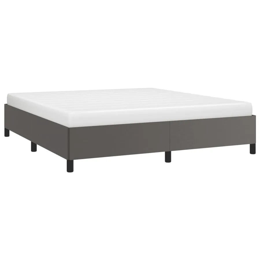 Cadre de lit sans matelas gris 160x200 cm similicuir - 3
