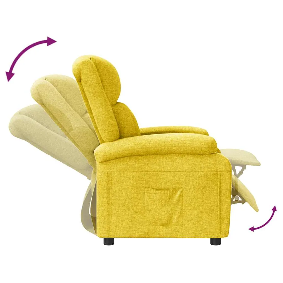 Fauteuil inclinable Jaune Tissu - 6