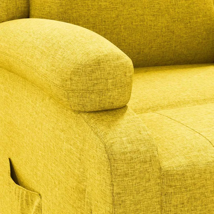 Fauteuil inclinable Jaune Tissu - 7