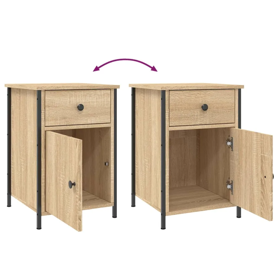 Tables de chevet 2pcs chêne sonoma 40x42x60cm bois d'ingénierie - 10