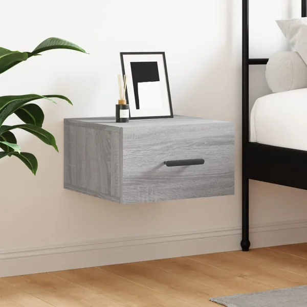 Table de chevet murale sonoma gris 35x35x20 cm