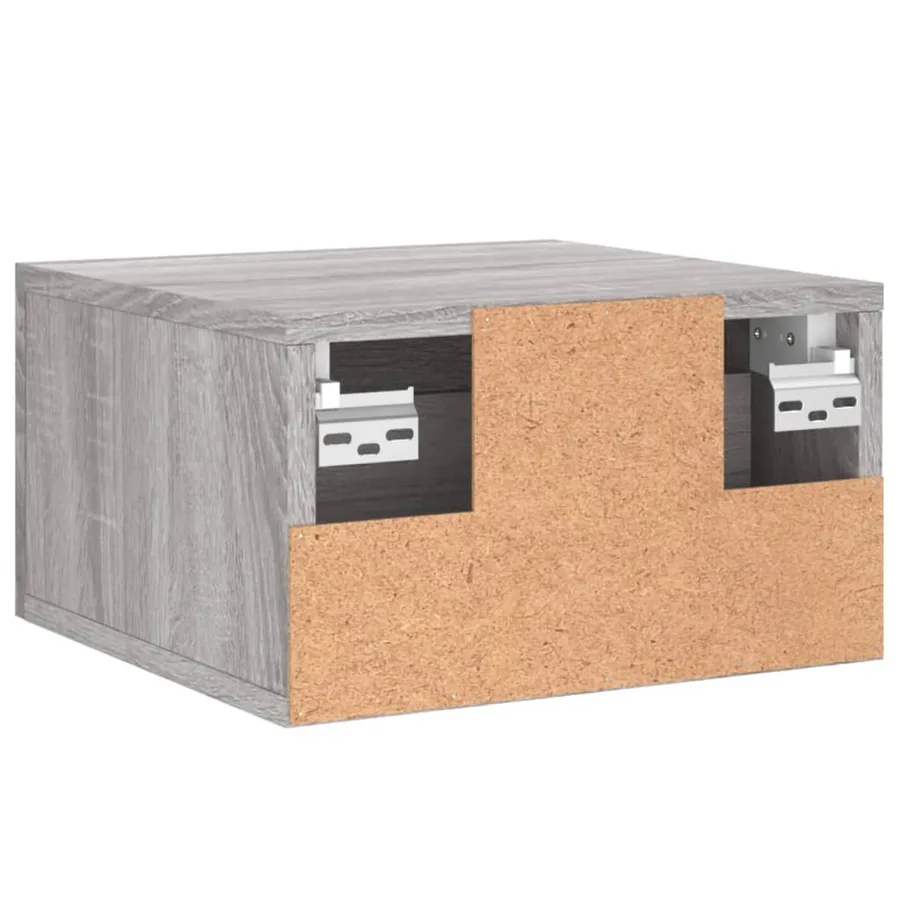 Table de chevet murale sonoma gris 35x35x20 cm - 8