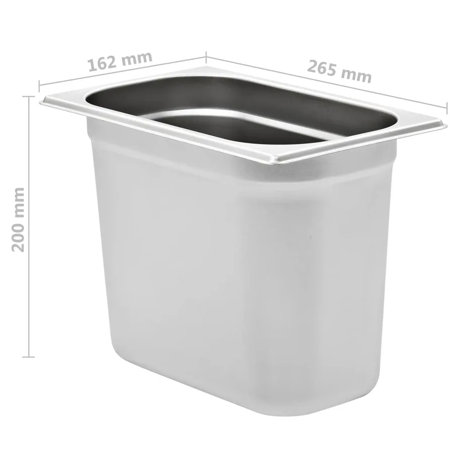 Récipients Gastronorm 4 pcs GN 1/4 200 mm Acier inoxydable - 8