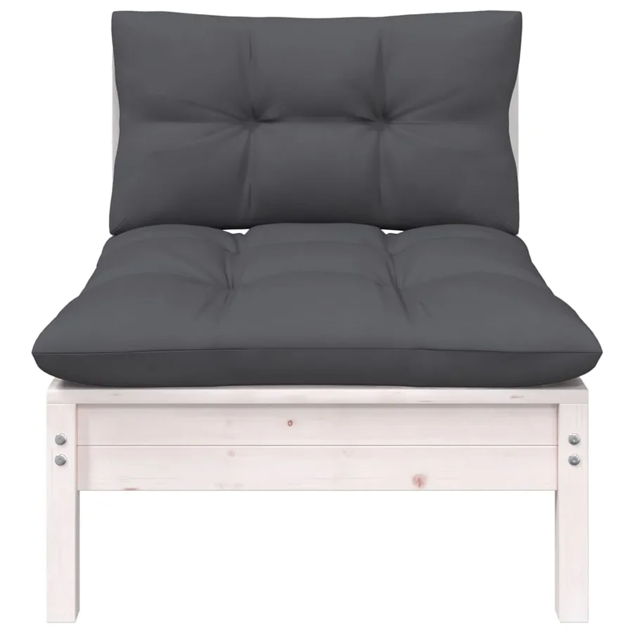 Salon de jardin 7 pcs avec coussins bois de pin massif - 4