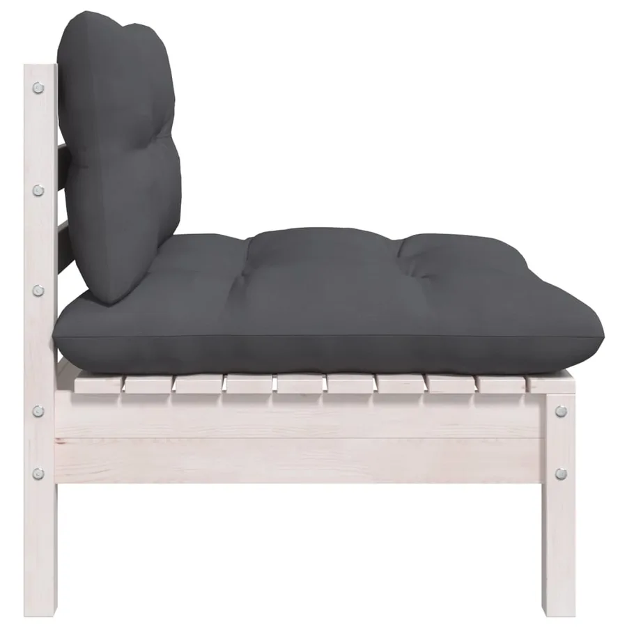 Salon de jardin 7 pcs avec coussins bois de pin massif - 8