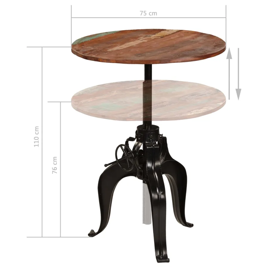 Table de bar Bois de récupération massif 75x(76-110) cm - 15