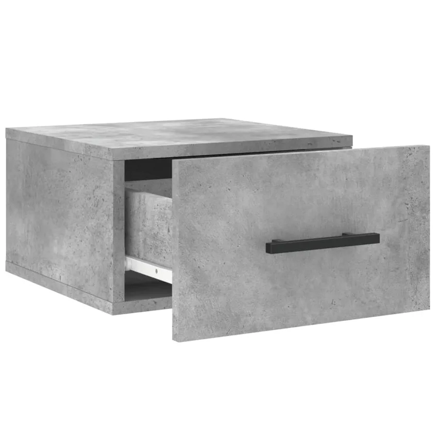 Table de chevet murale gris béton 35x35x20 cm - 6