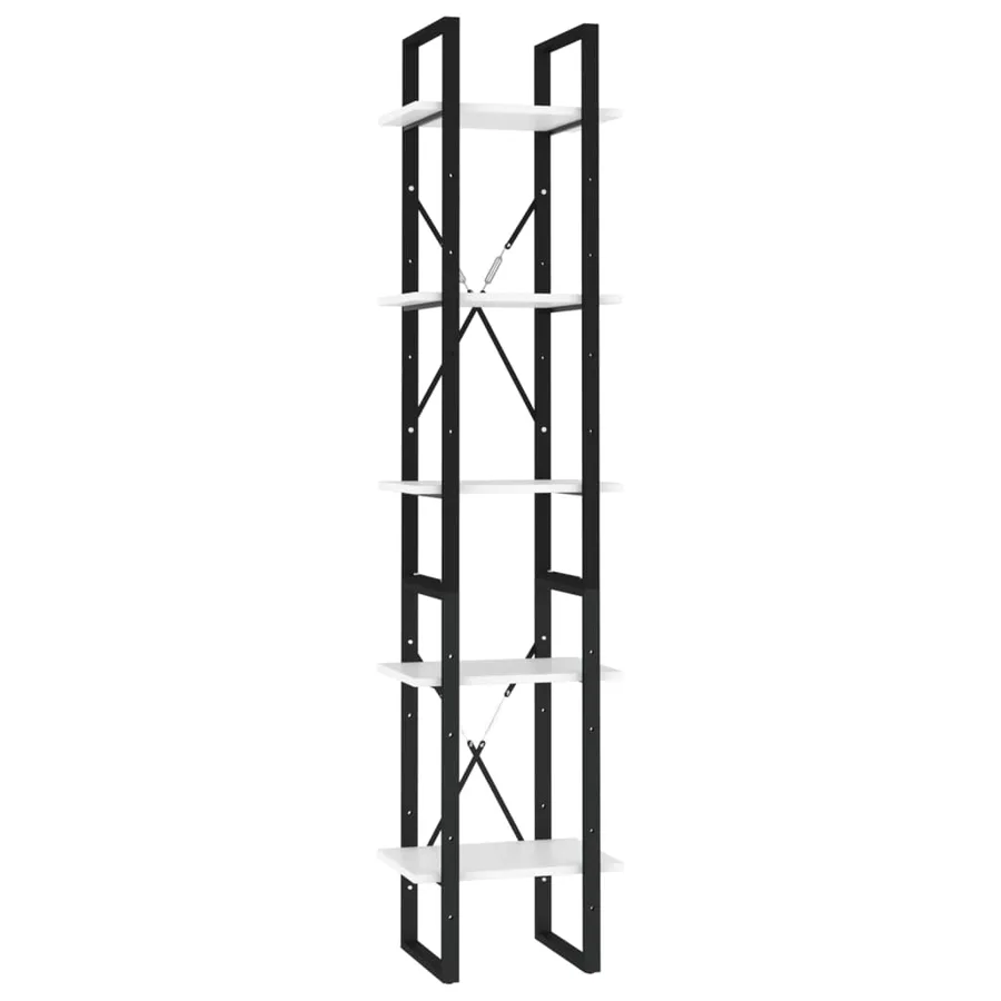Bibliothèque à 5 niveaux Blanc 40x30x175 cm Bois ingénierie - 2