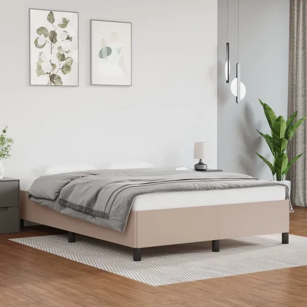 Cadre de lit sans matelas cappuccino 140x200 cm similicuir