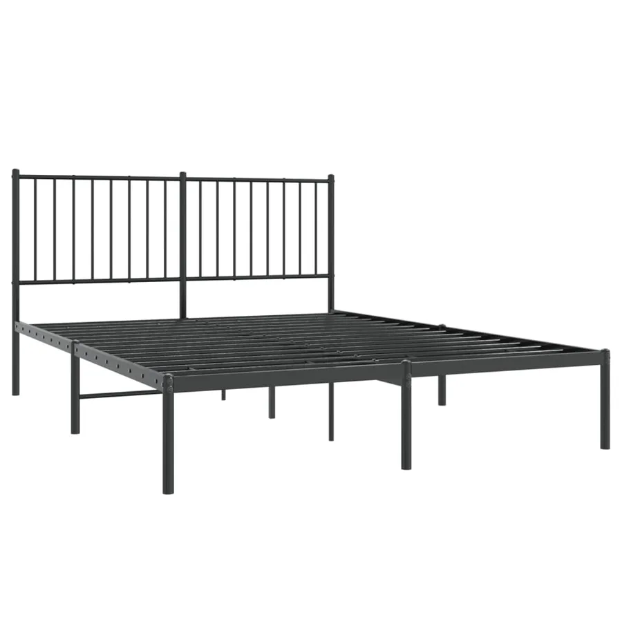 Cadre de lit métal sans matelas avec tête de lit noir 140x190cm - 3