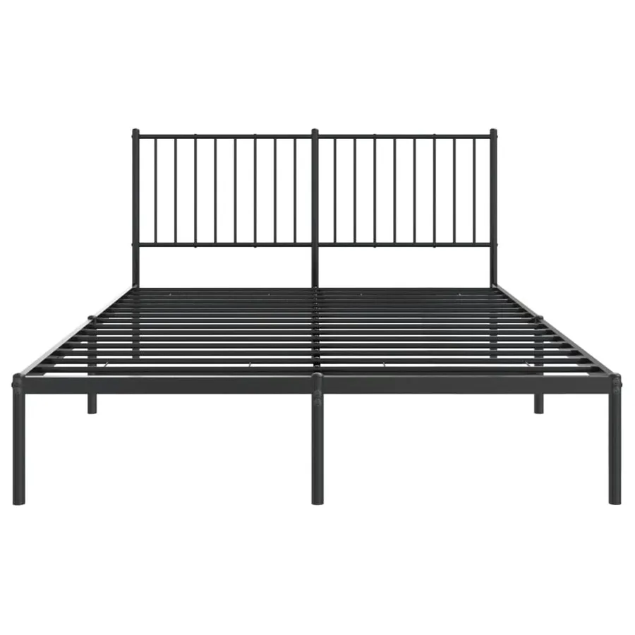 Cadre de lit métal sans matelas avec tête de lit noir 140x190cm - 5