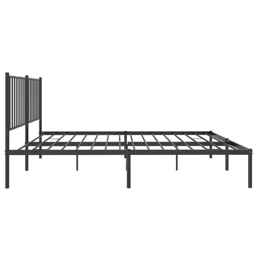 Cadre de lit métal sans matelas avec tête de lit noir 140x190cm - 6