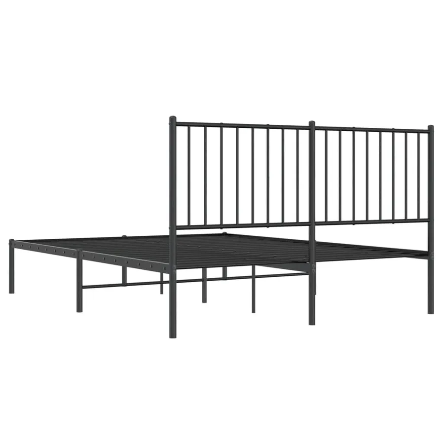 Cadre de lit métal sans matelas avec tête de lit noir 140x190cm - 7