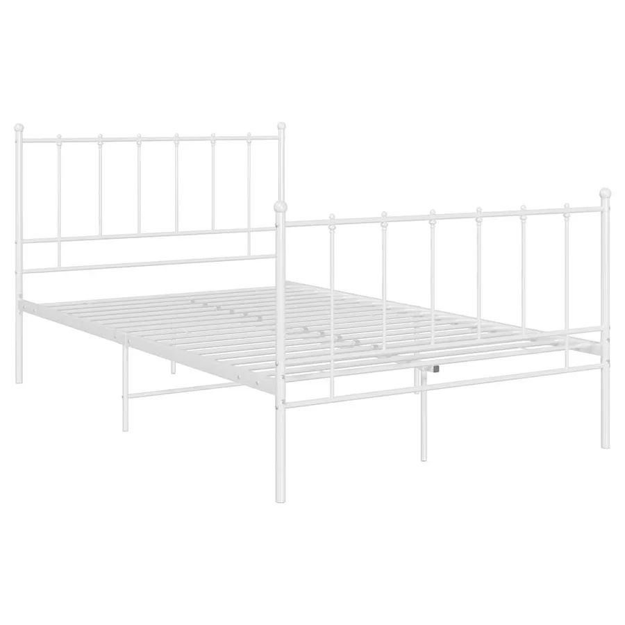 Cadre de lit sans matelas blanc métal 120x200 cm - 2