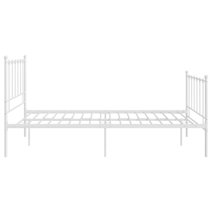 Cadre de lit sans matelas blanc métal 120x200 cm - 3