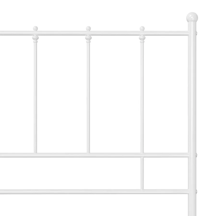 Cadre de lit sans matelas blanc métal 120x200 cm - 5