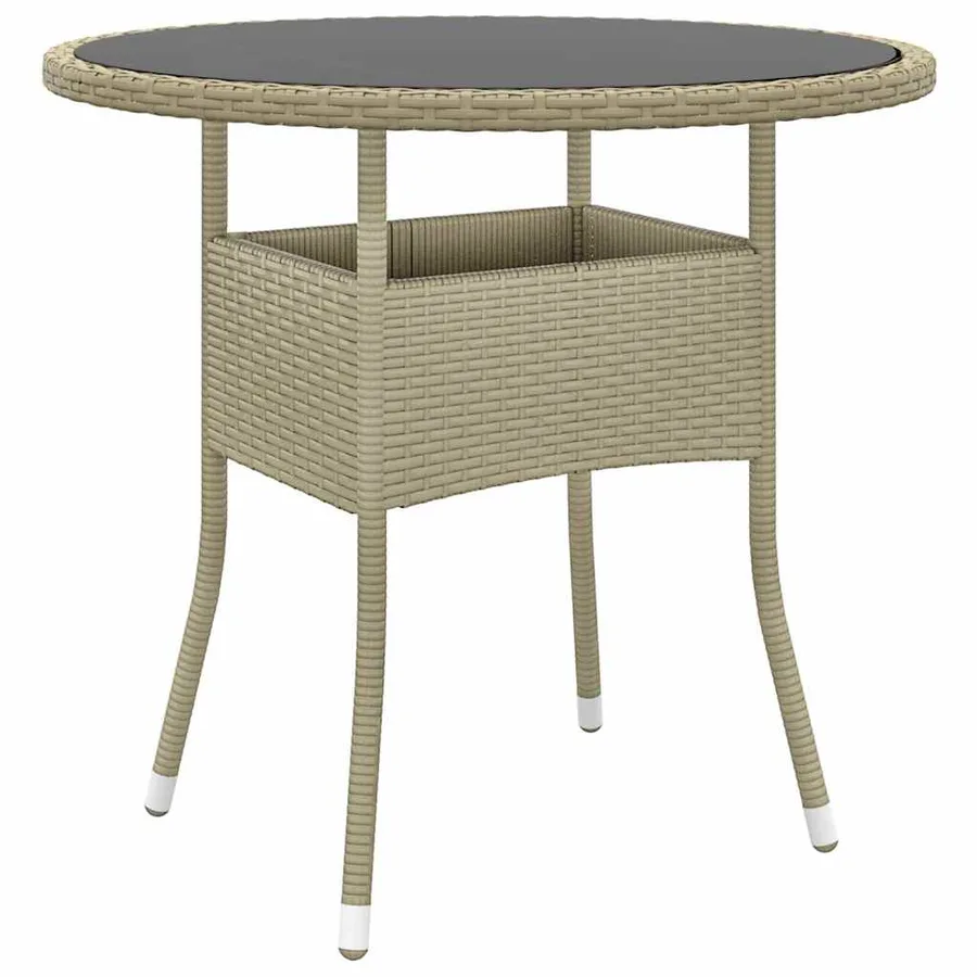 Ensemble à manger de jardin 3 pcs Résine tressée Beige - 5