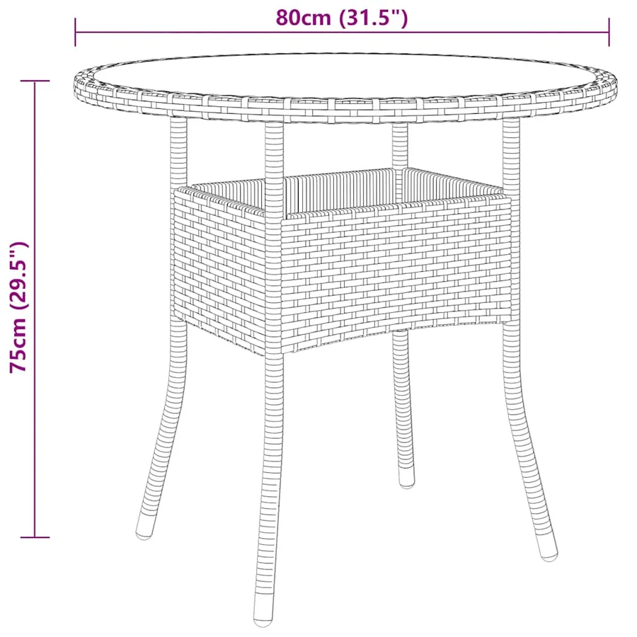 Ensemble à manger de jardin 3 pcs Résine tressée Beige - 8