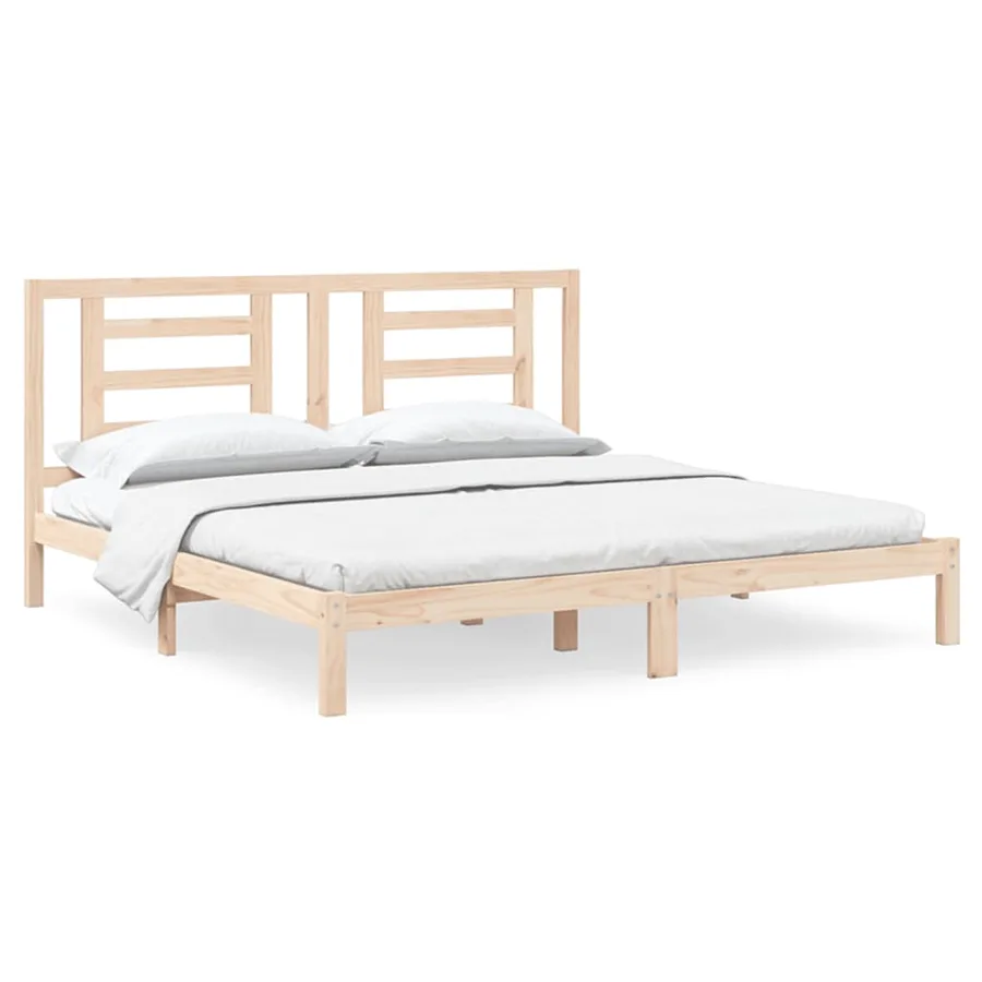Cadre de lit sans matelas 200x200 cm bois massif de pin - 2