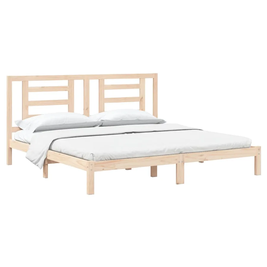 Cadre de lit sans matelas 200x200 cm bois massif de pin - 3