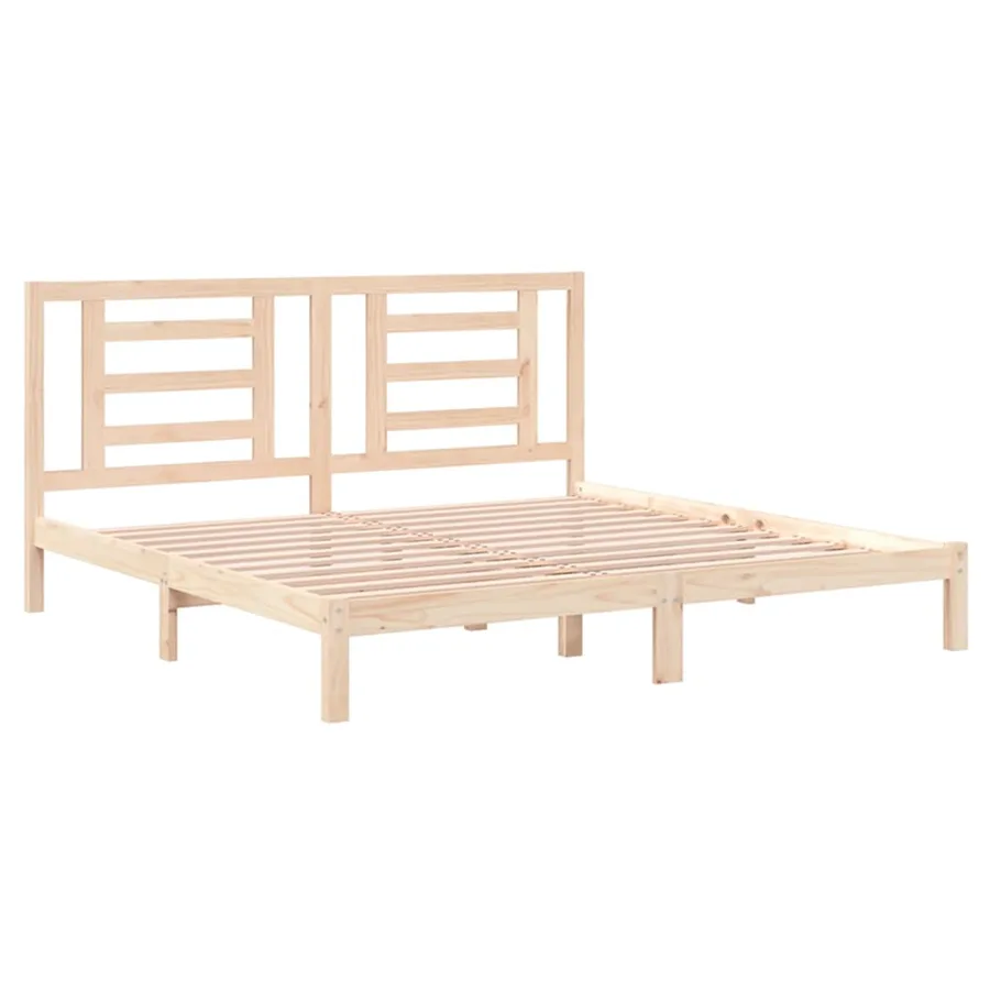 Cadre de lit sans matelas 200x200 cm bois massif de pin - 4