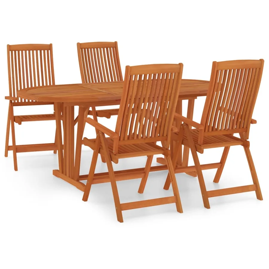 Ensemble à manger de jardin 5 pcs Bois d'eucalyptus massif - 2