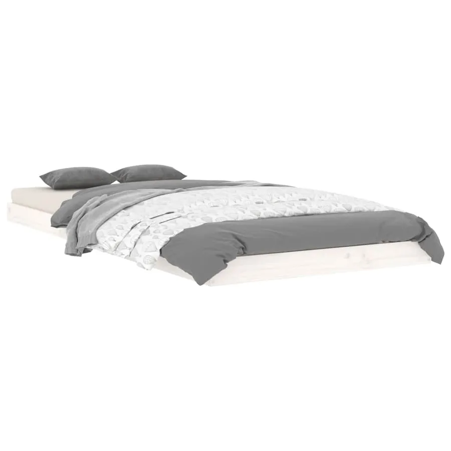 Cadre de lit sans matelas blanc 90x200 cm bois de pin massif - 3
