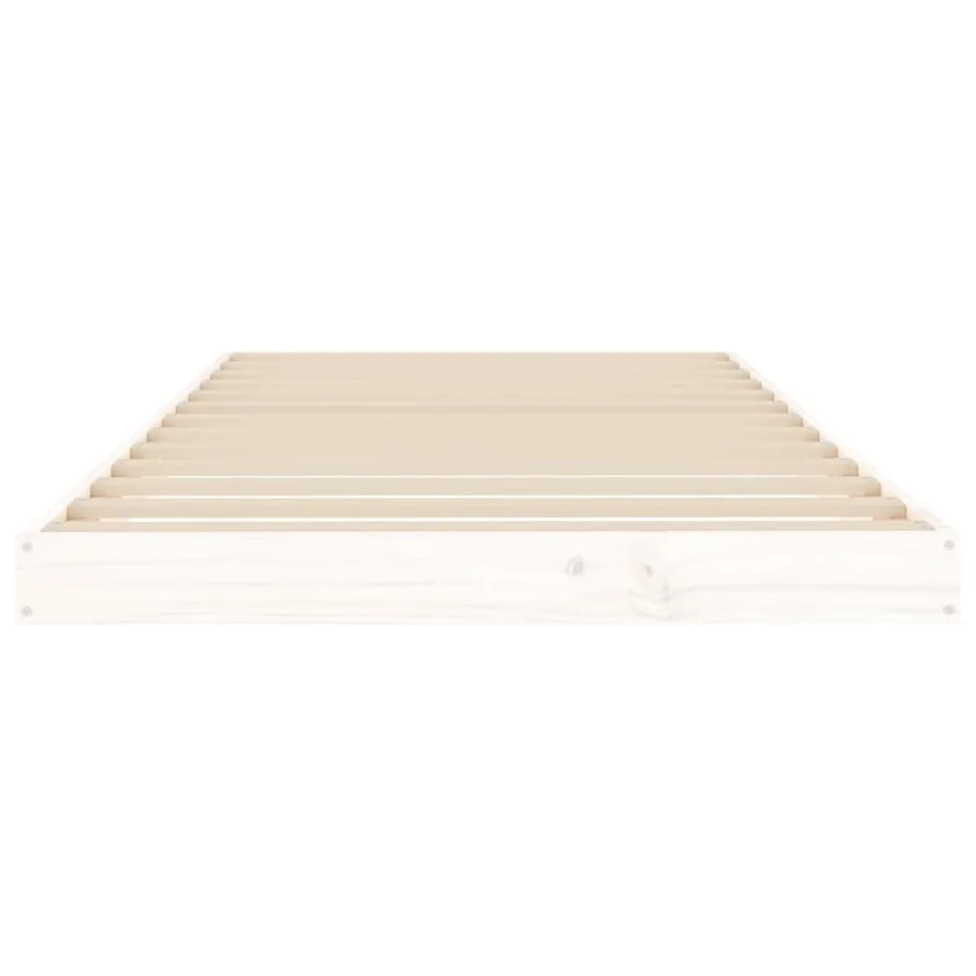 Cadre de lit sans matelas blanc 90x200 cm bois de pin massif - 5