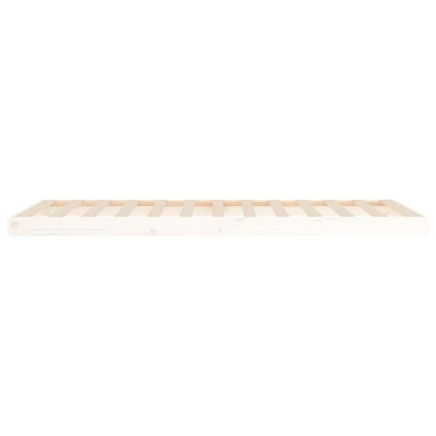 Cadre de lit sans matelas blanc 90x200 cm bois de pin massif - 6