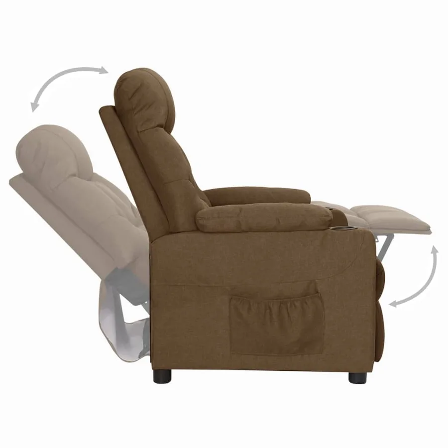 Fauteuil inclinable Marron Tissu - 5