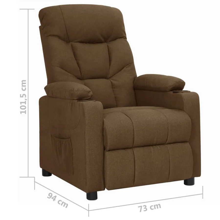 Fauteuil inclinable Marron Tissu - 9