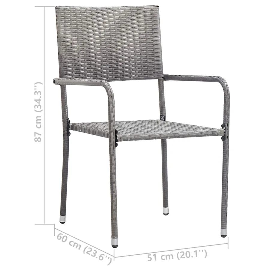 Ensemble à manger de jardin 3 pcs Gris - 13