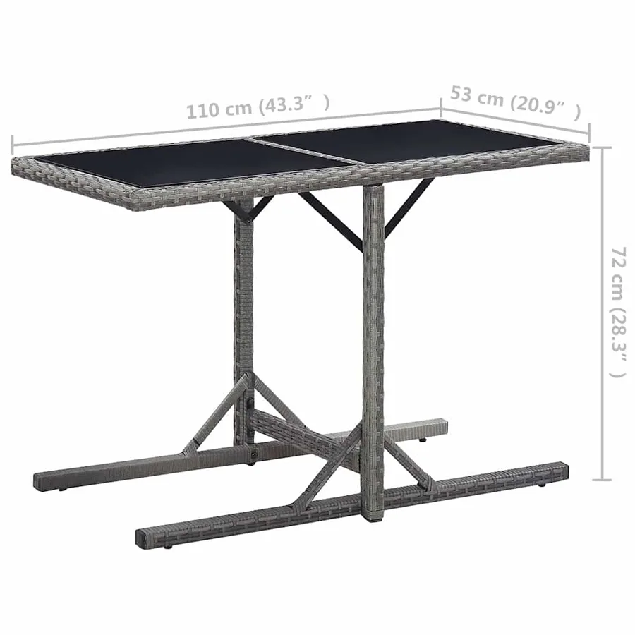 Ensemble à manger de jardin 3 pcs Gris - 14