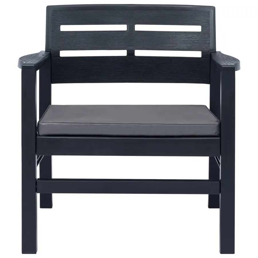 Salon de jardin 3 pcs Plastique Anthracite - 3