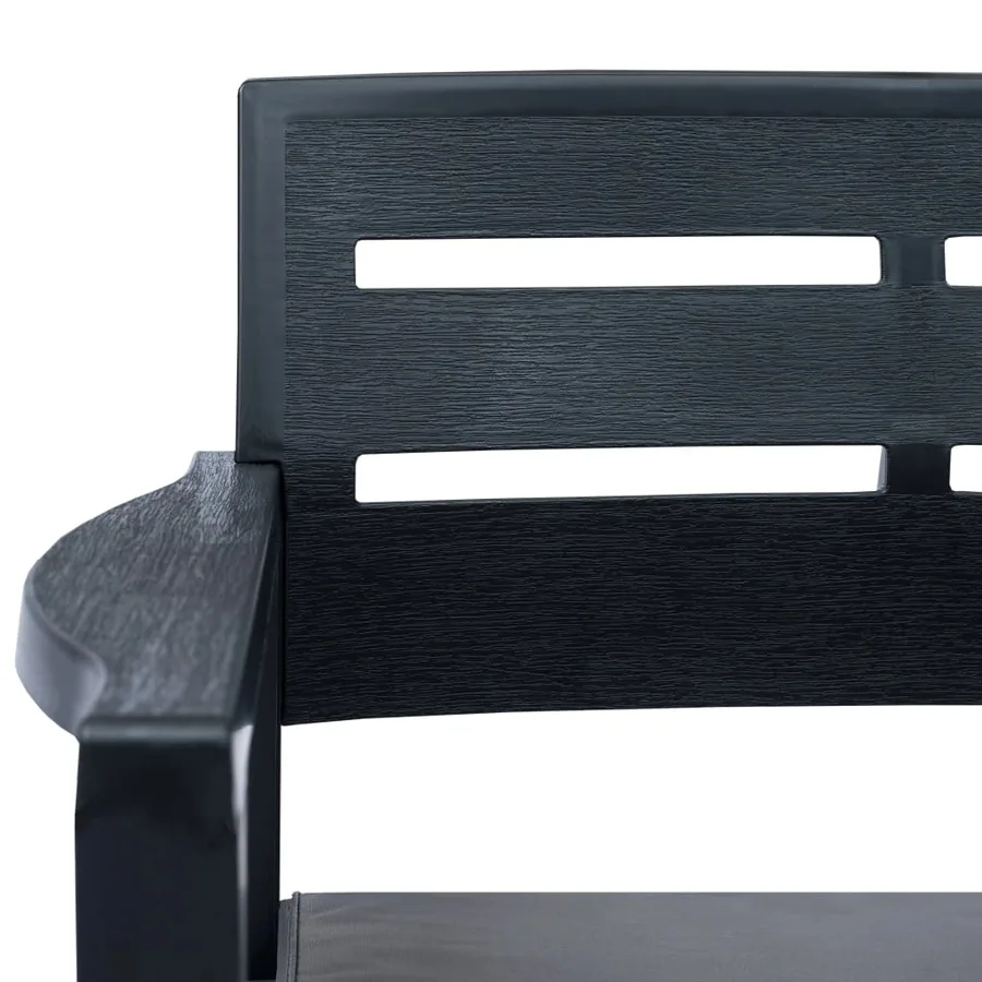 Salon de jardin 3 pcs Plastique Anthracite - 6