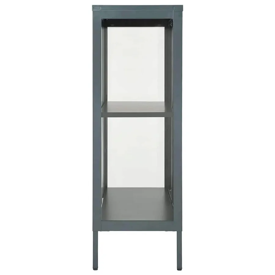 Buffet Anthracite 75x35x105 cm Acier et verre - 5