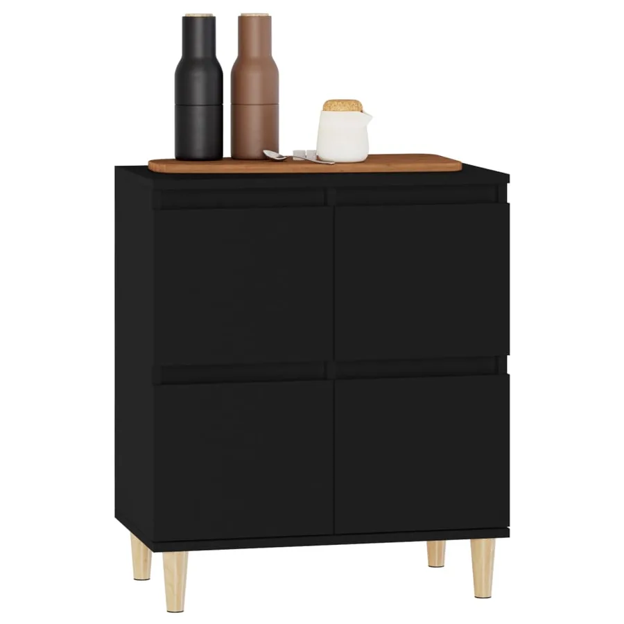 Buffet Noir 60x35x70 cm Bois d'ingénierie - 4