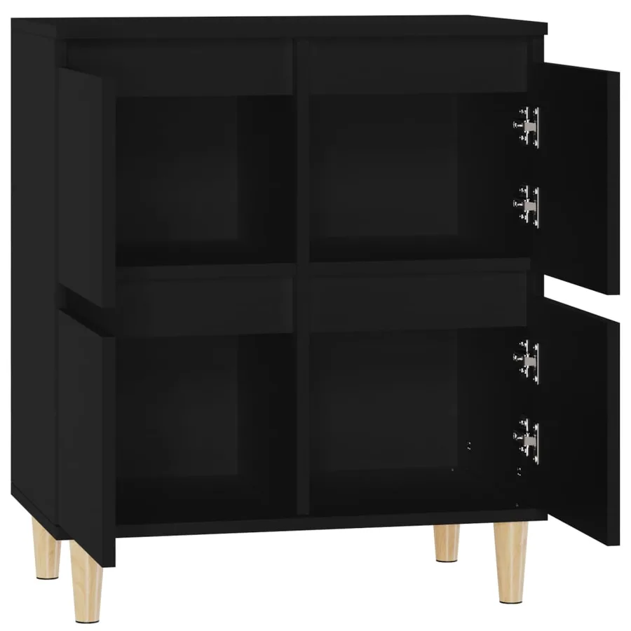 Buffet Noir 60x35x70 cm Bois d'ingénierie - 8