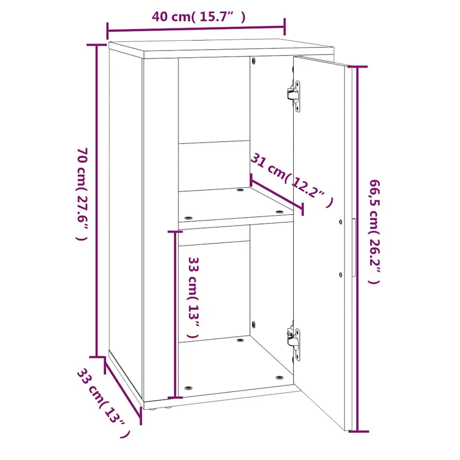 Buffet Chêne sonoma 40x33x70 cm Bois d'ingénierie - 10