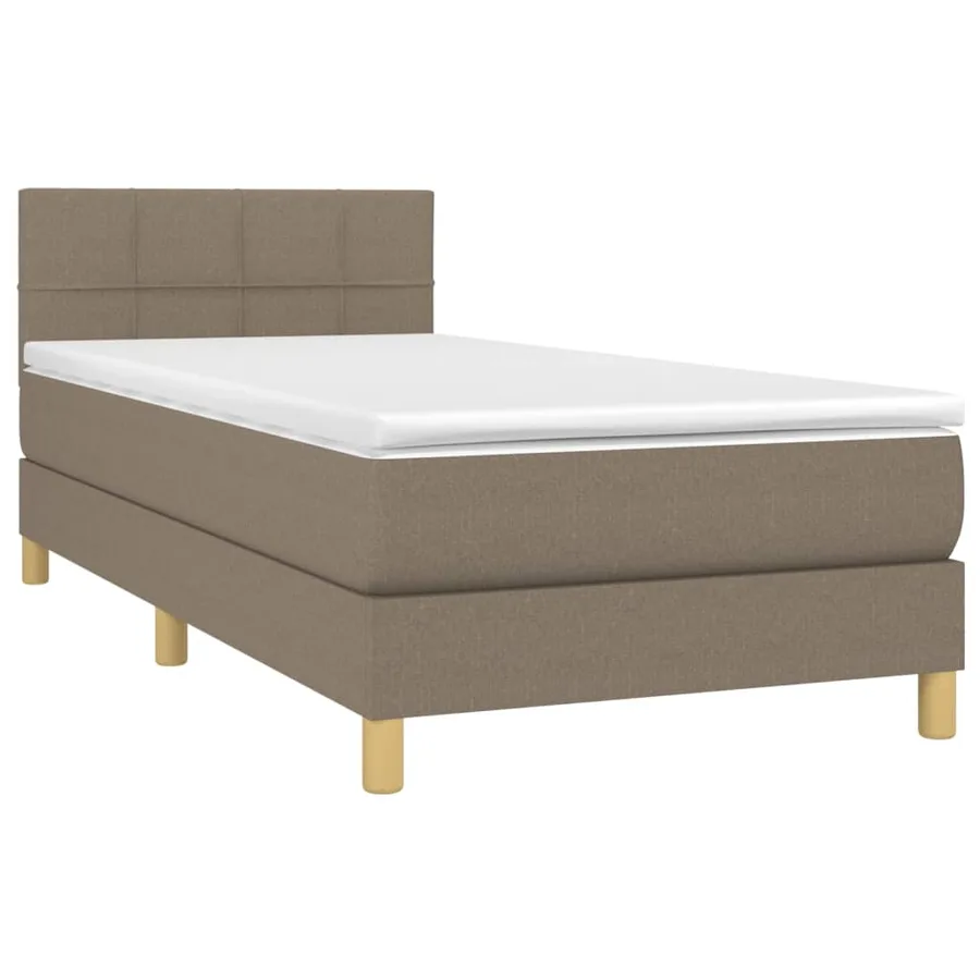 Sommier à lattes de lit avec matelas Taupe 80x200 cm Tissu - 3